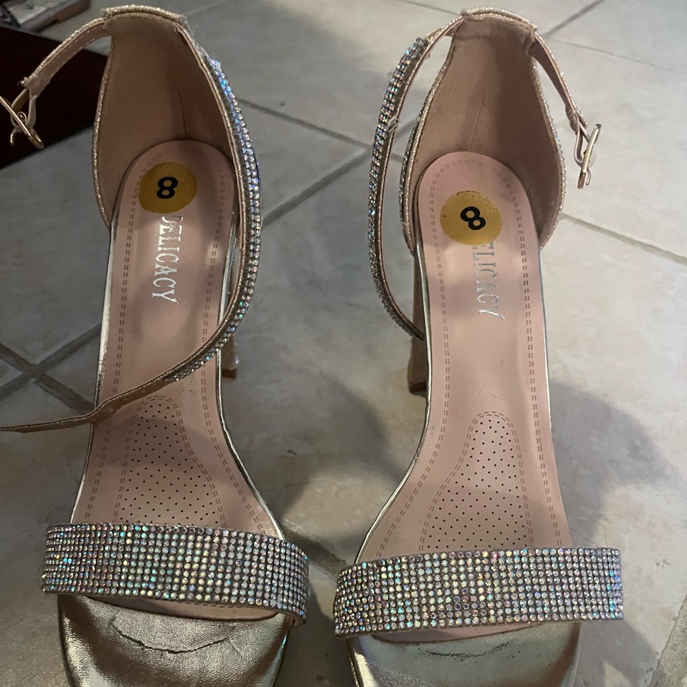 Women’s crystal strappy heels
